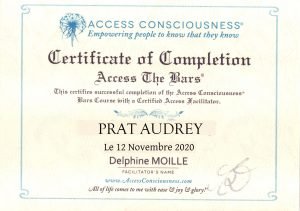 Diplome Access Bar Audrey Prat